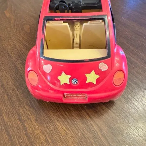Fisher Price Loving Family Dollhouse Volkswagen Pink Beetle Car 2001 - Picture 5 of 7